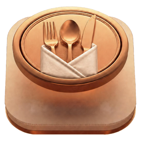 SaaSita logo: cutlery wrapped in a napkin on a plate